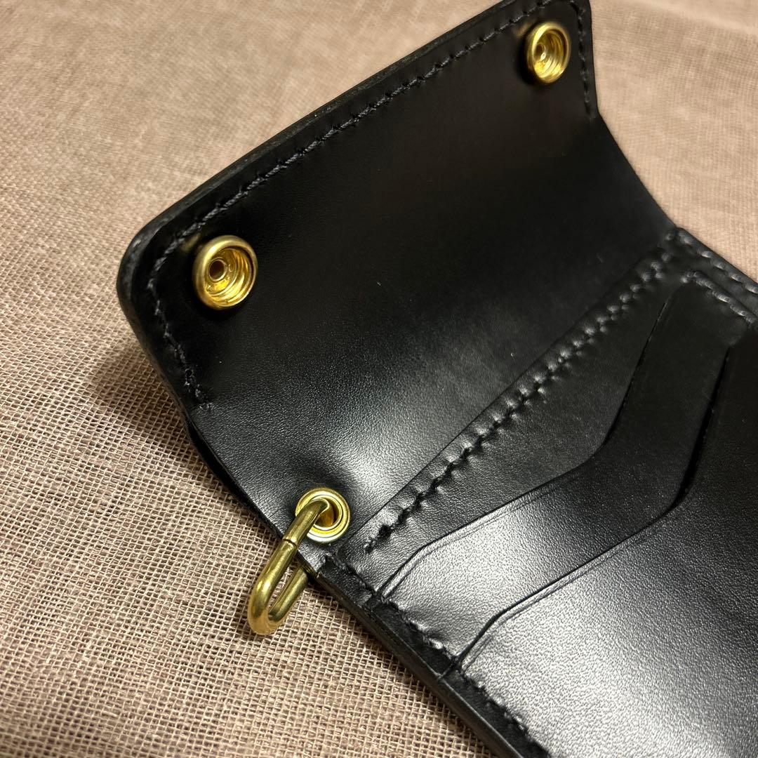 牛革クロコ型押し　ミドル財布 三つ折り　トラッカーウォレット　小判カン