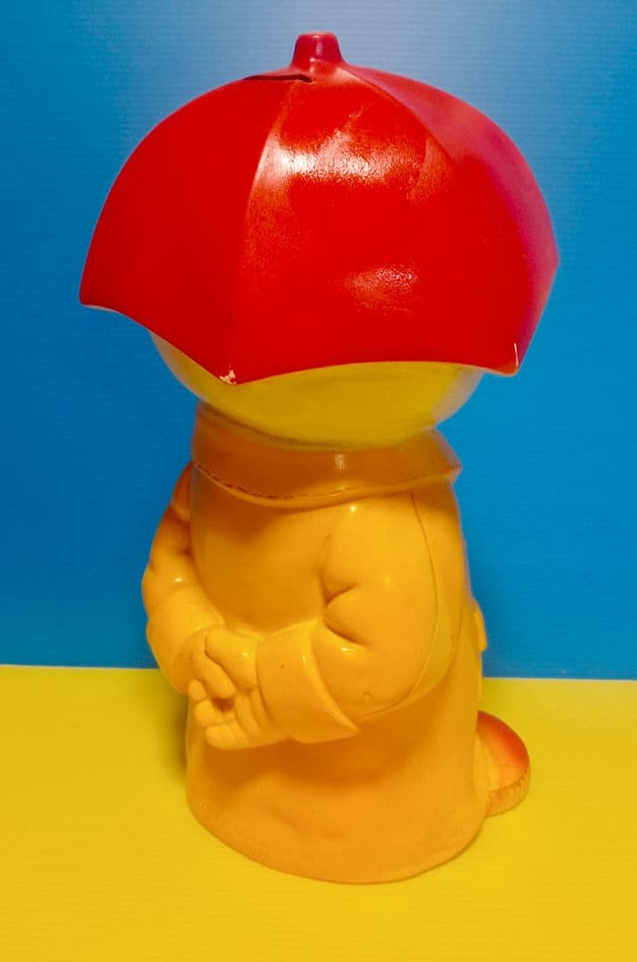 美品1971年 米国ヴィンテージ プレイパル社 大きなレイニィデイピエロ貯金箱