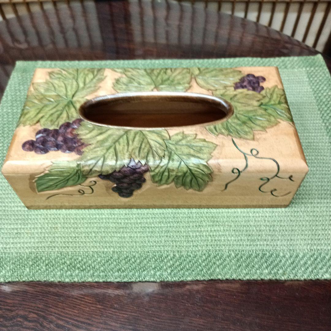 日光彫りティッシュボックスぶどう最終価格