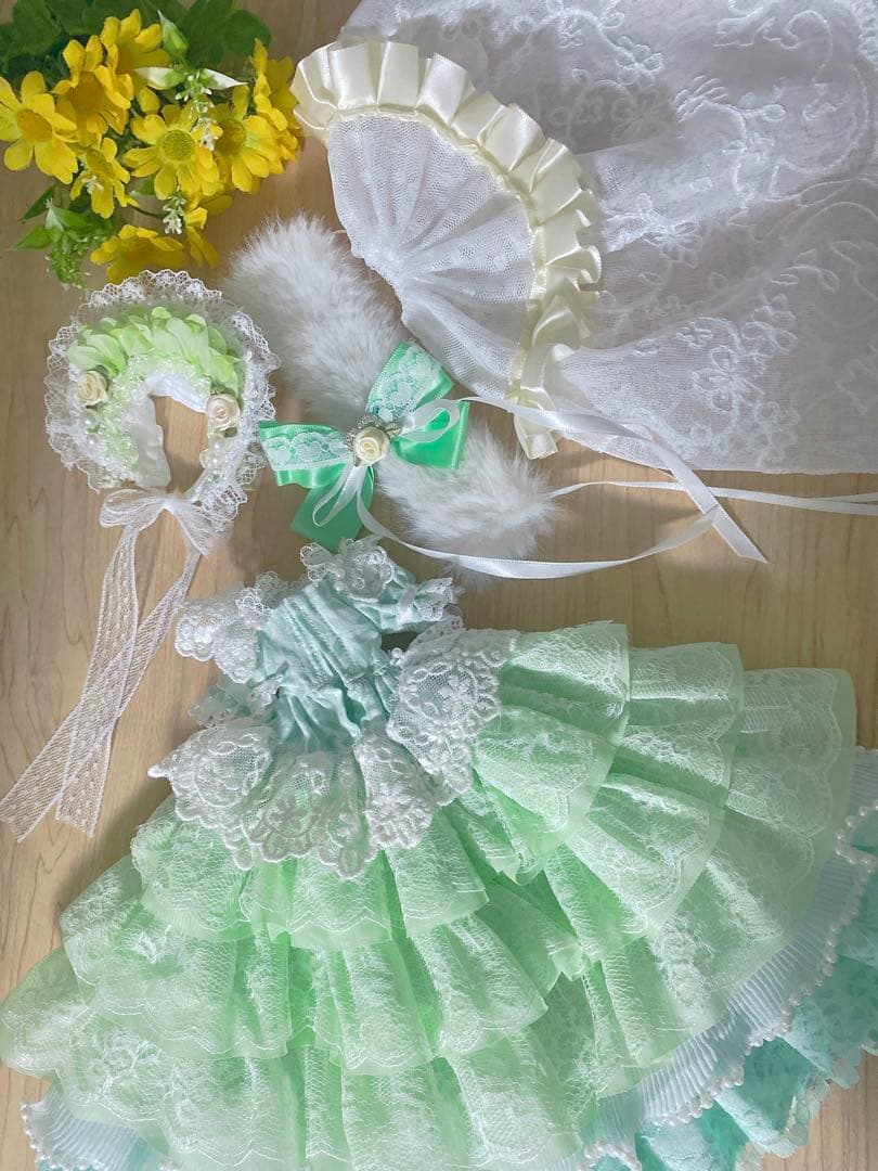 ニ*ウ様 リカちゃん ジェニーちゃん 着せ替え服 フリルドレス ハンドメイド