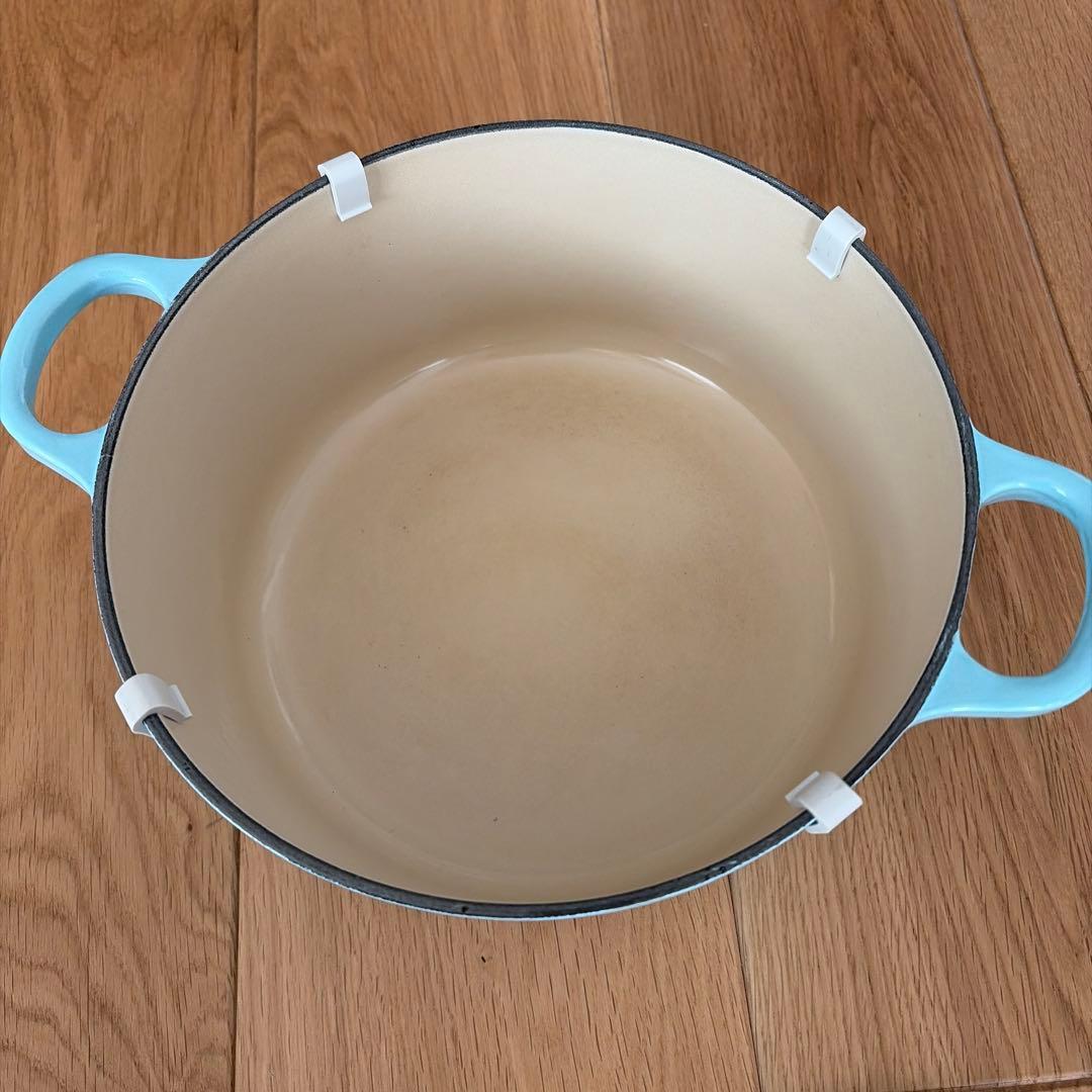 【ル・クルーゼ】ココット・ロンド 22cm コースタルブルー　匿名配送