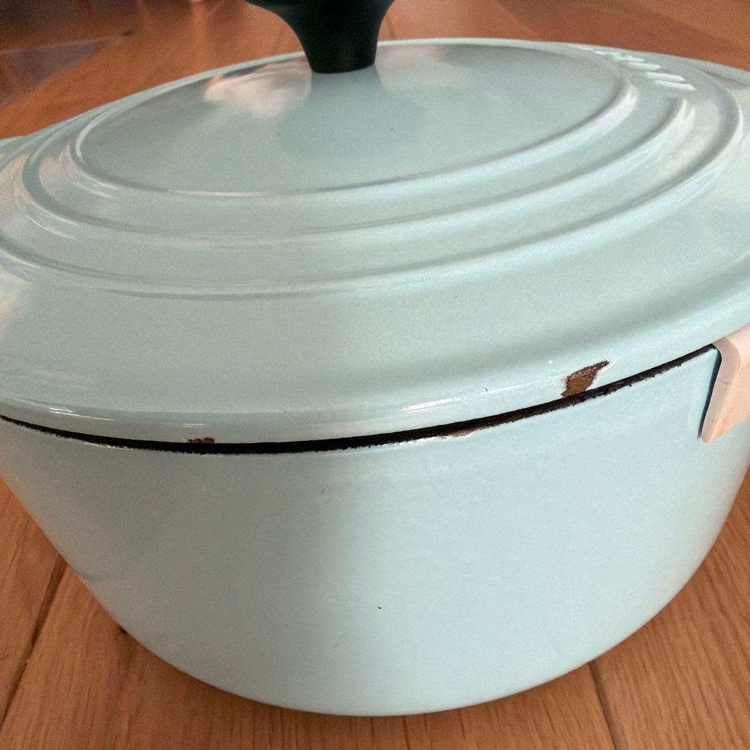 【ル・クルーゼ】ココット・ロンド 22cm コースタルブルー　匿名配送