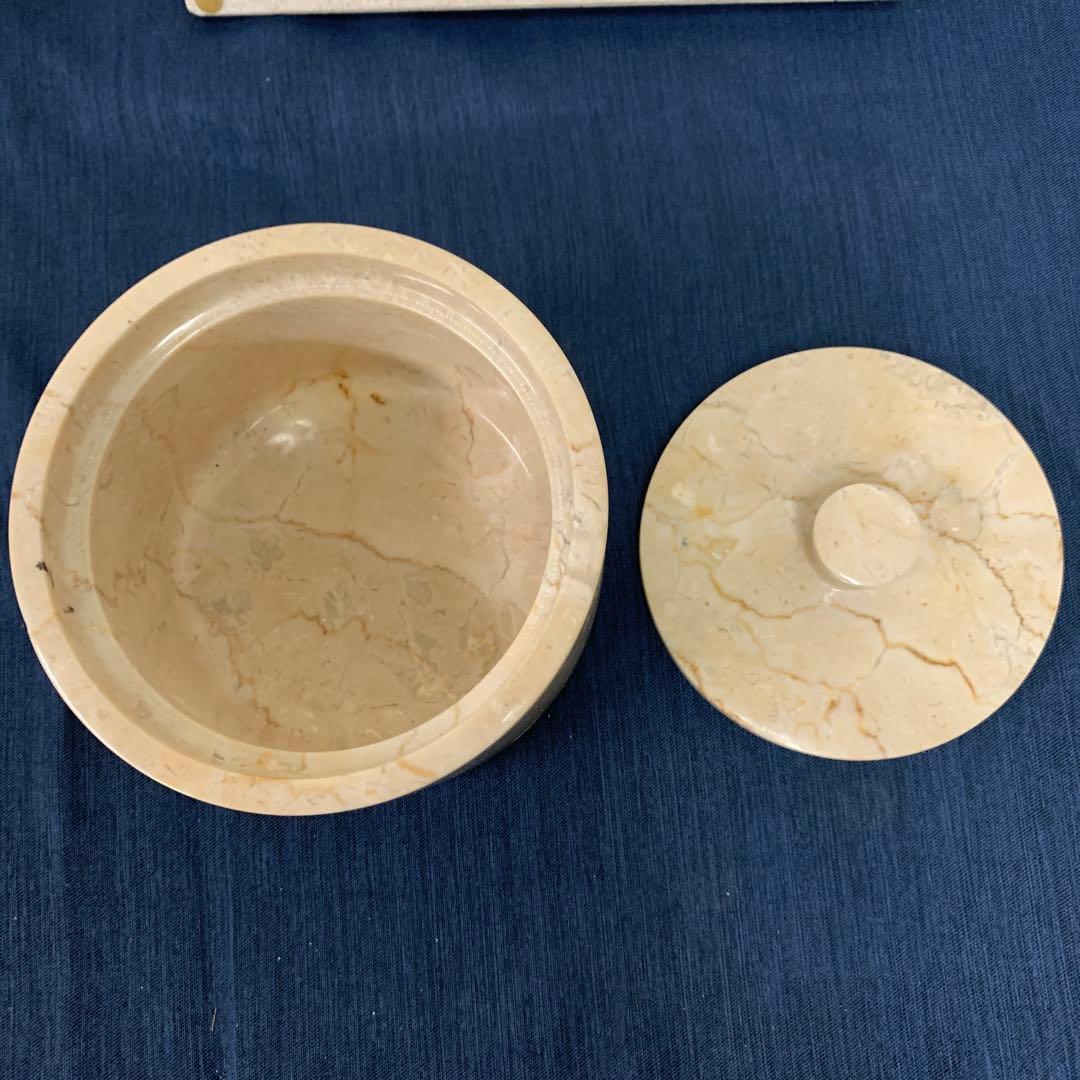 大理石 蓋付き 小物入れ 置物 オニキス 天然石