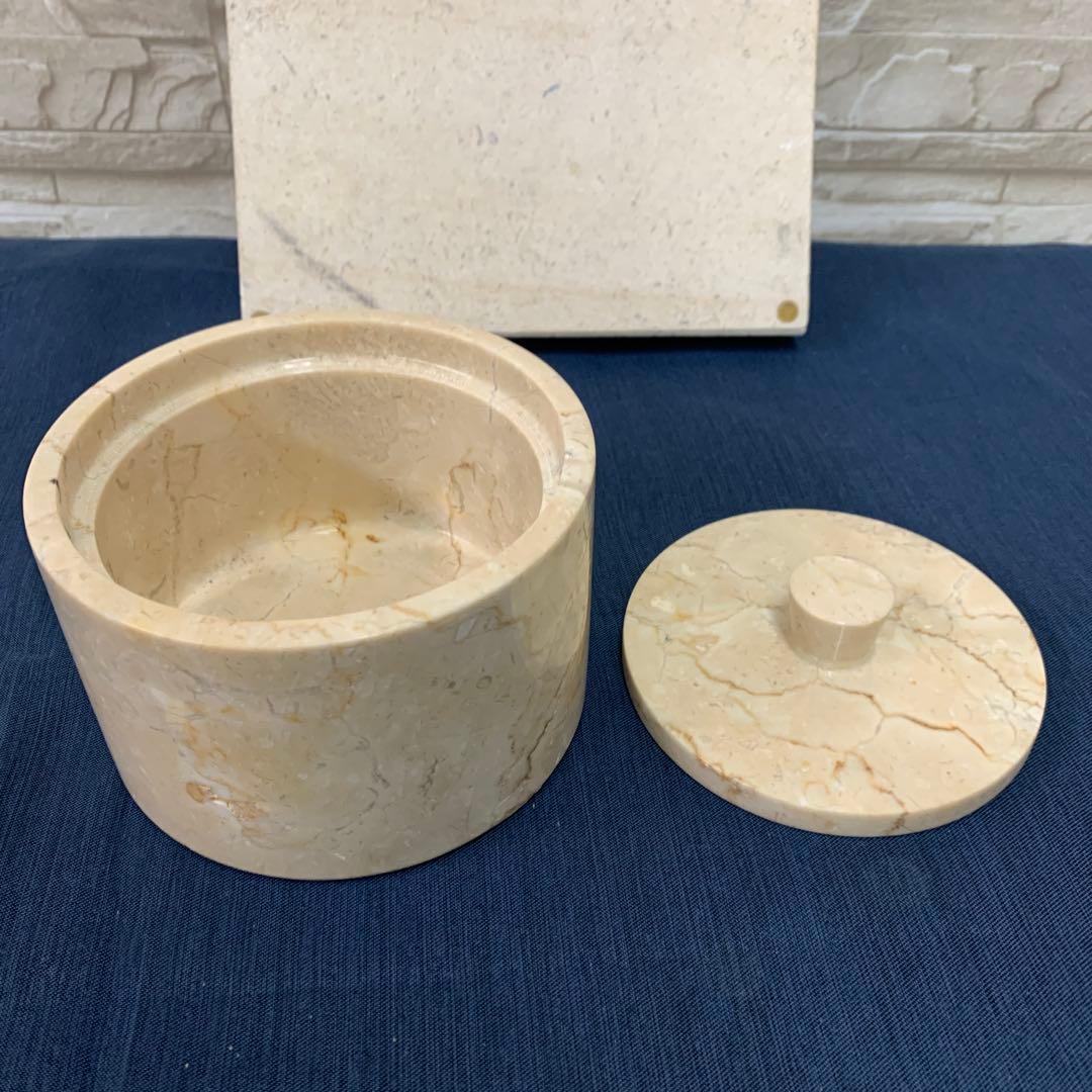 大理石 蓋付き 小物入れ 置物 オニキス 天然石