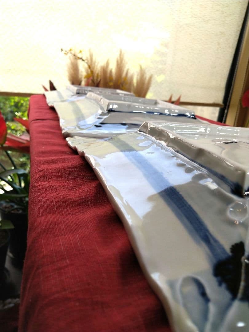 ♦ブロが選ぶ【高級皿・人気の美濃焼・ 庄右ェ門作】デザイン【扇型超特大皿】１皿