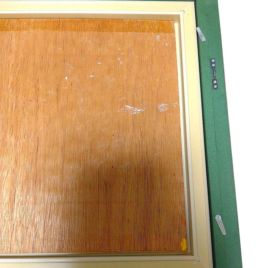 百瀬善明作 立体画 盛り絵 赤富士額装 54.5cm×45.2cm