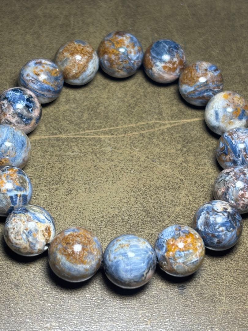 【希少】天然石 ピンクピーターサイト ブレスレット 12.8mm-13.3mm