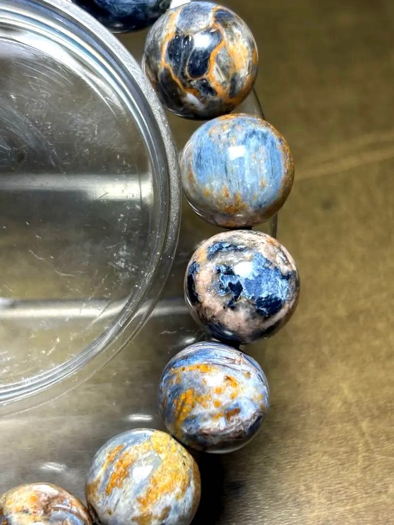 【希少】天然石 ピンクピーターサイト ブレスレット 12.8mm-13.3mm