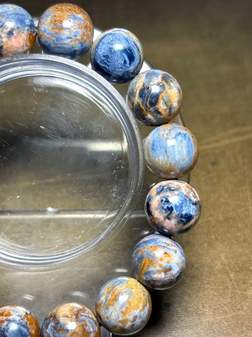 【希少】天然石 ピンクピーターサイト ブレスレット 12.8mm-13.3mm