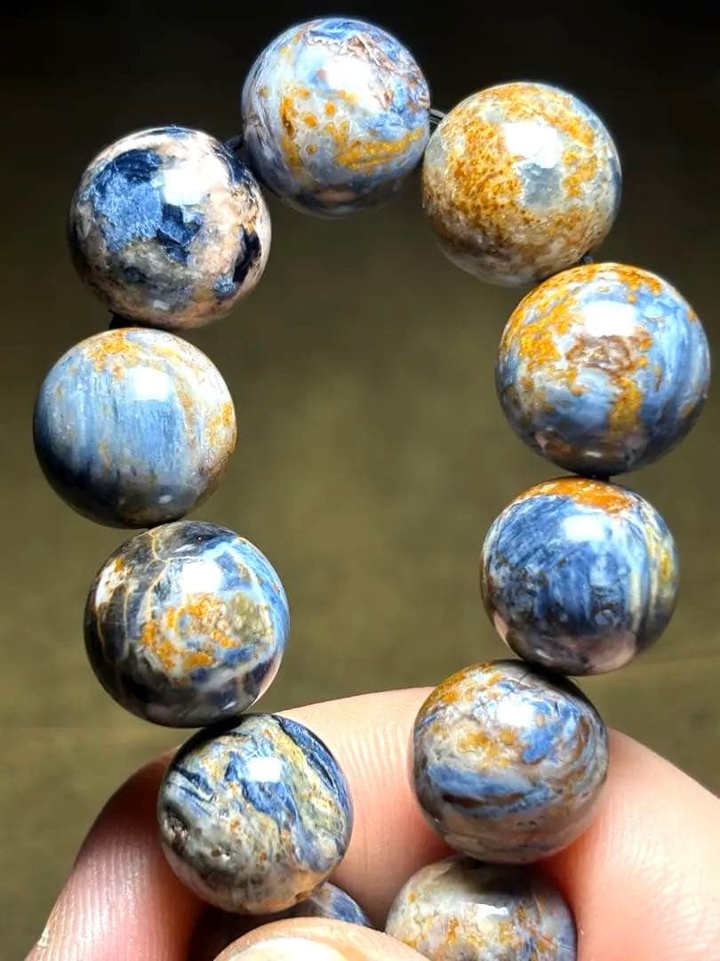 【希少】天然石 ピンクピーターサイト ブレスレット 12.8mm-13.3mm