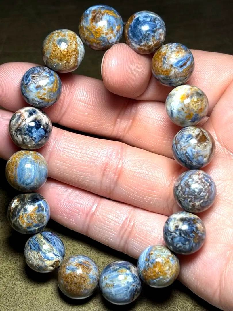 【希少】天然石 ピンクピーターサイト ブレスレット 12.8mm-13.3mm