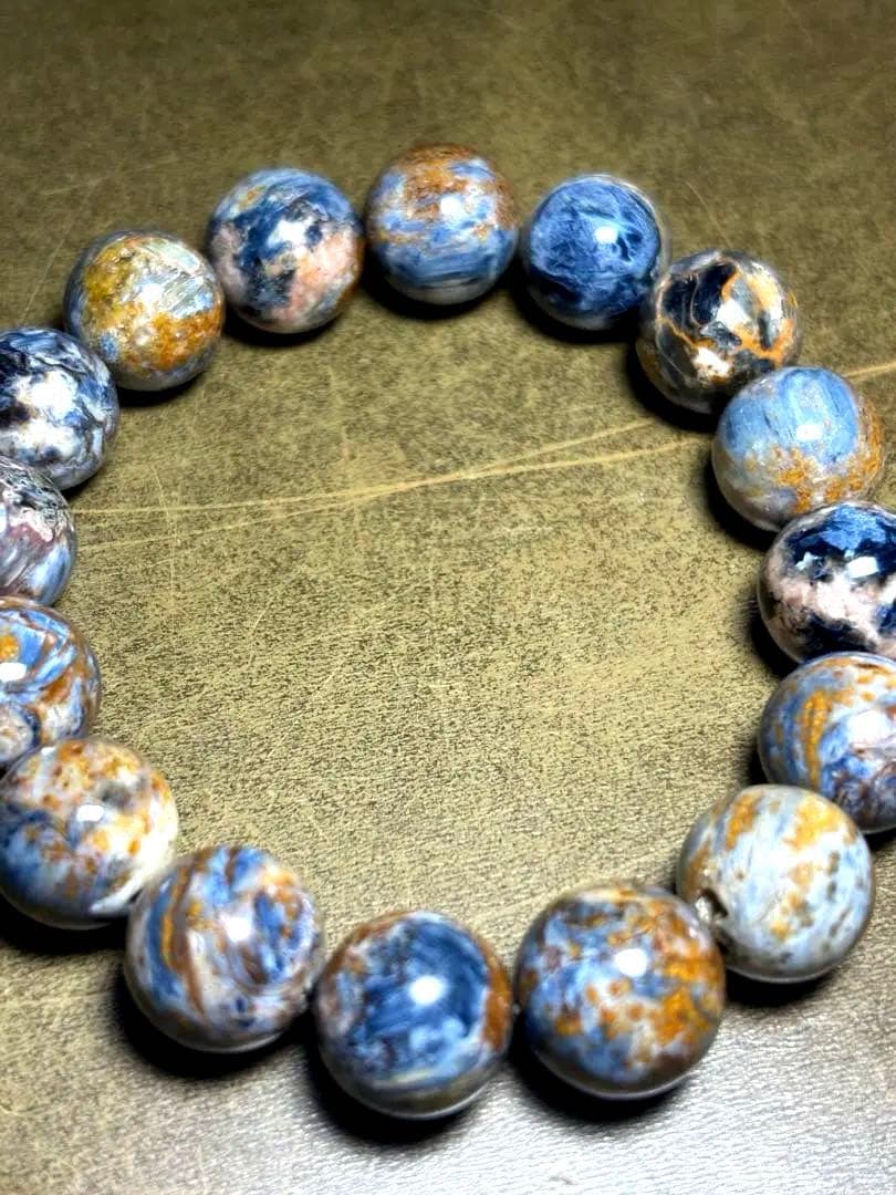 【希少】天然石 ピンクピーターサイト ブレスレット 12.8mm-13.3mm