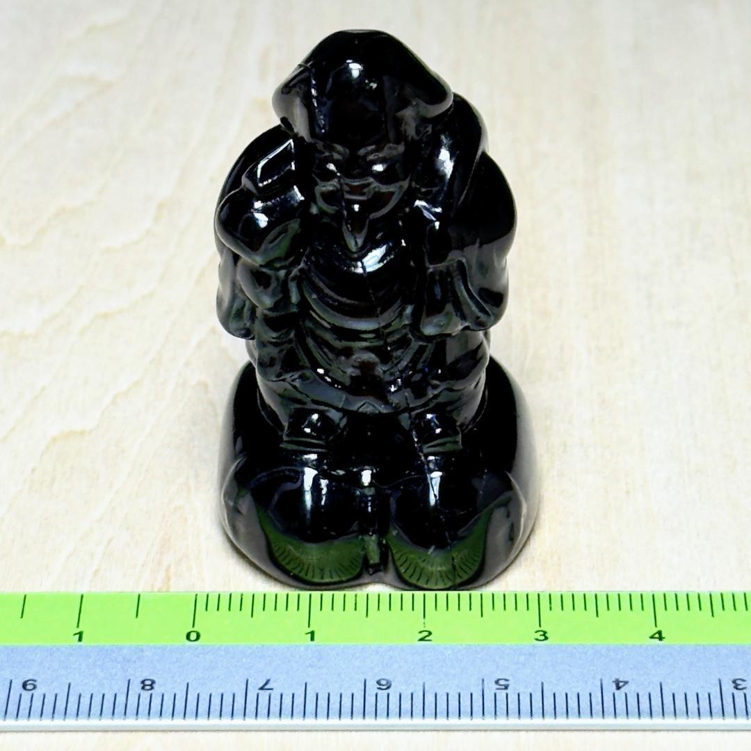 大黒様　ポーチ付　天然黒水晶（モリオン）：チベット産　加工：日本