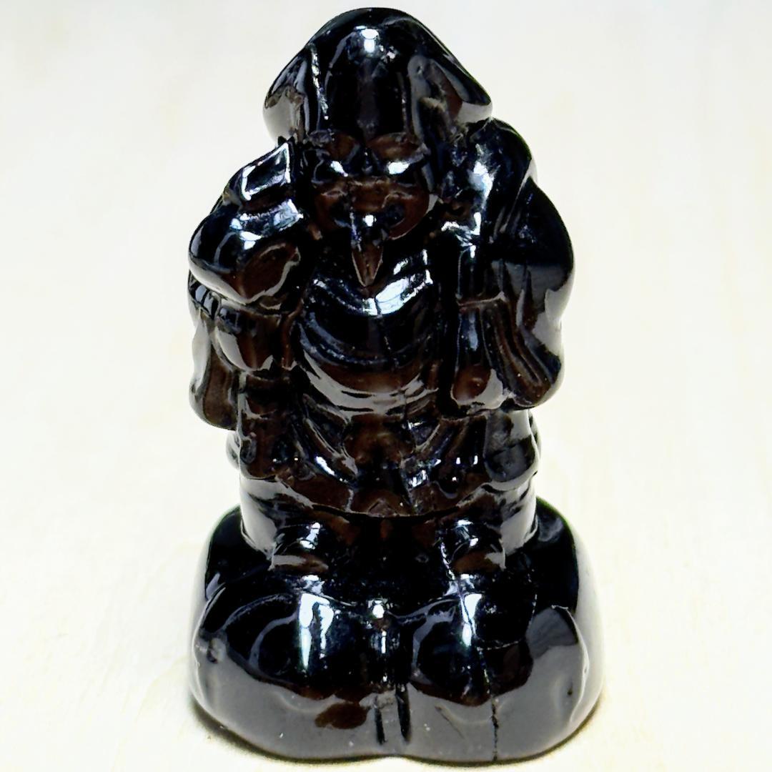 大黒様　ポーチ付　天然黒水晶（モリオン）：チベット産　加工：日本