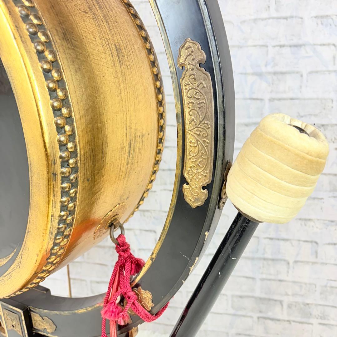 火焔太鼓 仏教美術 大型 時代物 寺院 仏具 仏教法具 桴付き 日本伝統 希少