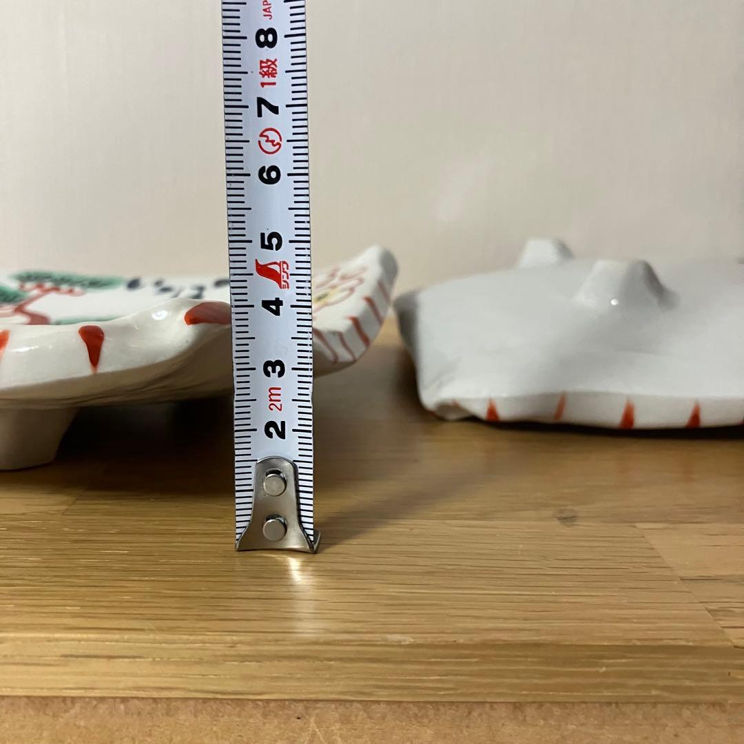 夕立窯　うさぎ　脚付角皿　3点セット