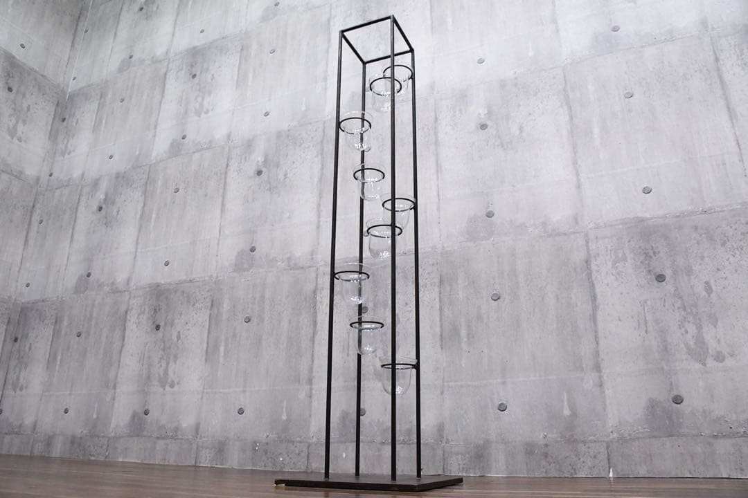 EDK9 アイアン プラントホルダー キャンドルホルダー ガラスカップ