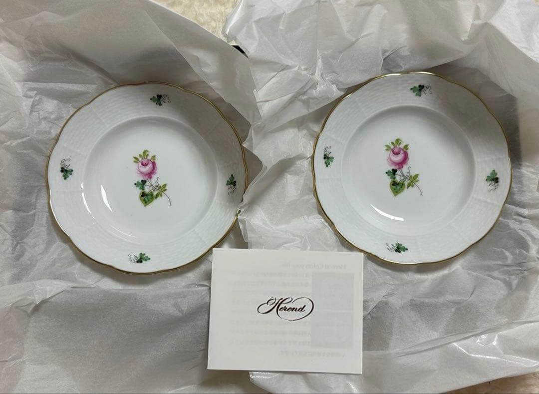 ヘレンド ウィーン Herend 花柄皿 2枚セット