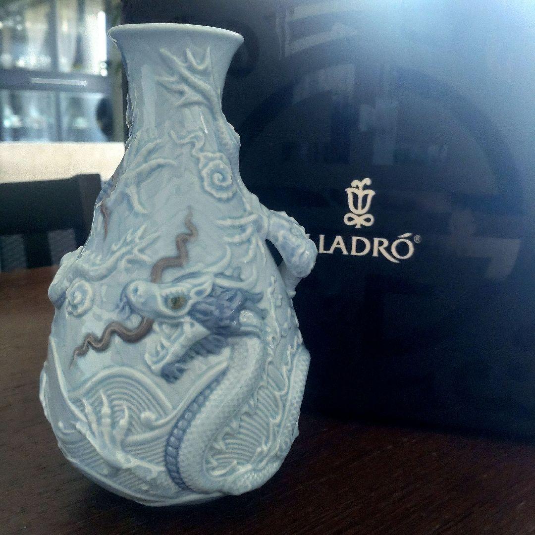 【LLADRO】リヤドロ ドラゴンベース 龍 花瓶 壺 置物 オブジェ