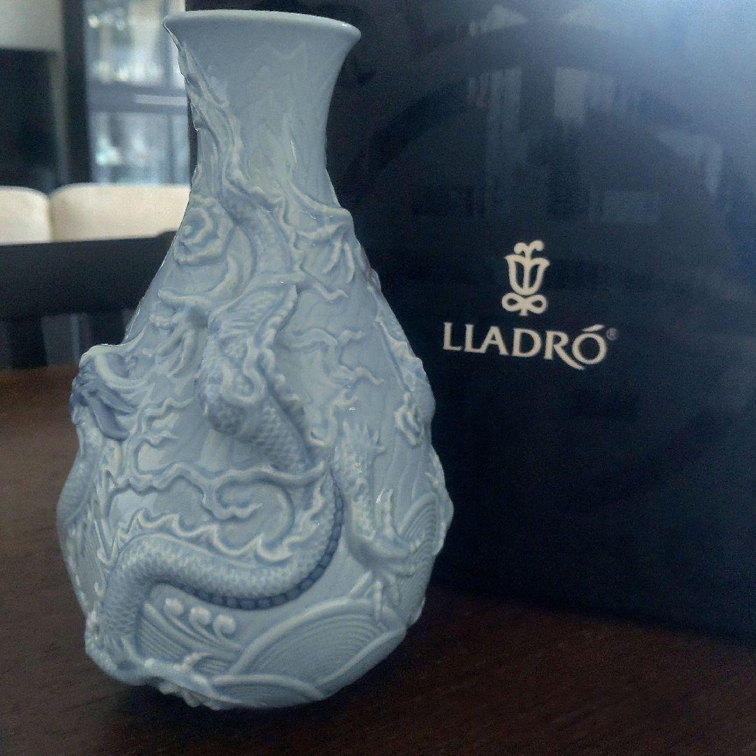 【LLADRO】リヤドロ ドラゴンベース 龍 花瓶 壺 置物 オブジェ