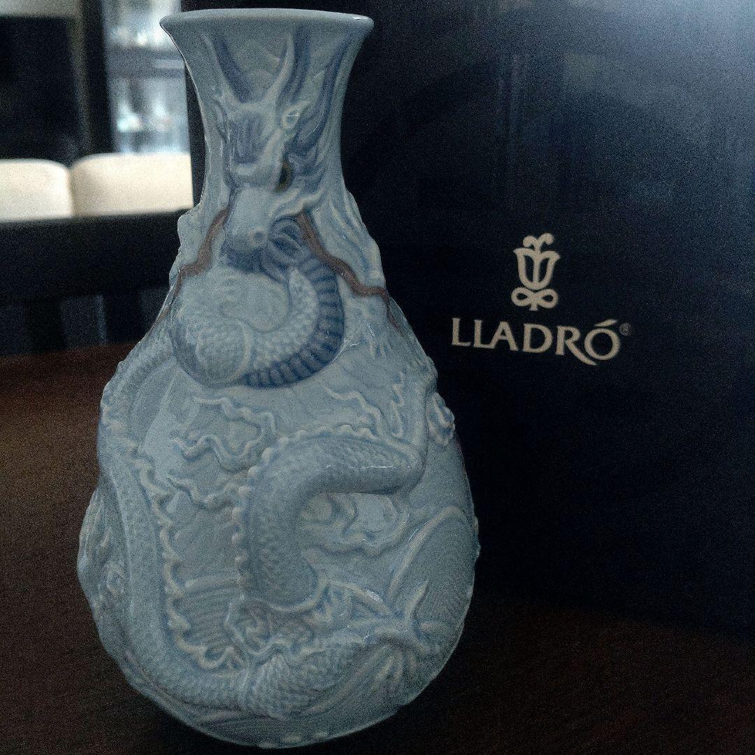 【LLADRO】リヤドロ ドラゴンベース 龍 花瓶 壺 置物 オブジェ