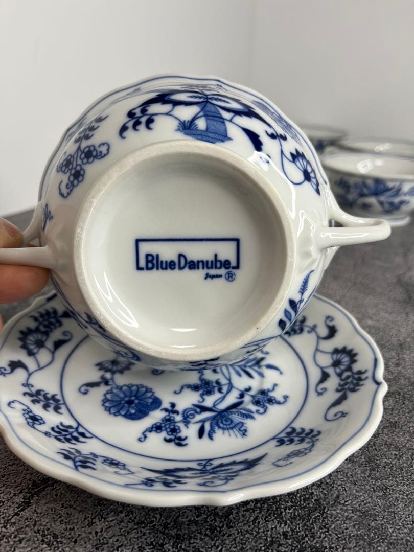 Blue Danube スープカップ&ソーサー 4客セット
