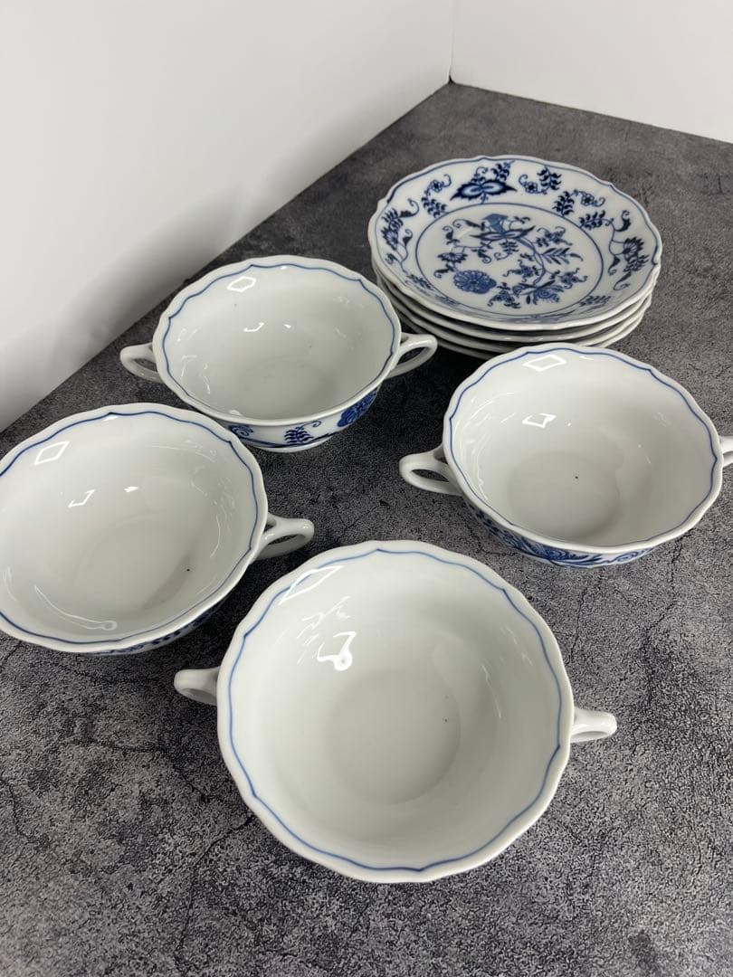 Blue Danube スープカップ&ソーサー 4客セット