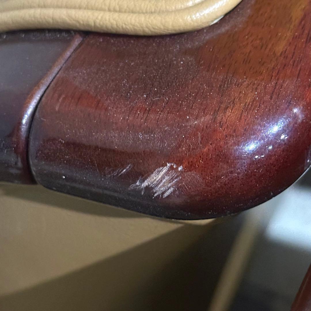 ✦昭和レトロ✦ミッドセンチュリー 1人掛けソファー木製フレーム ベージュ合成皮革