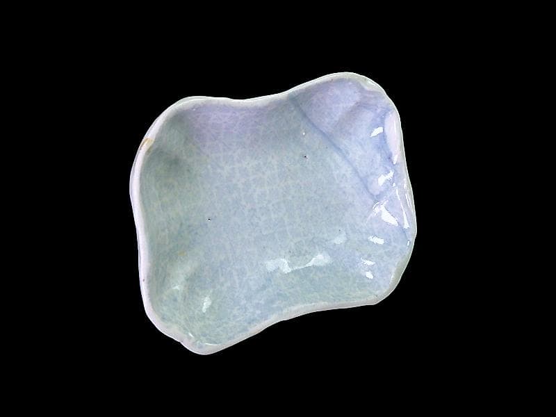 古伊万里　染付　型刷印判　幾何学文様の図　変形皿　江戸期　E649AS-CTm