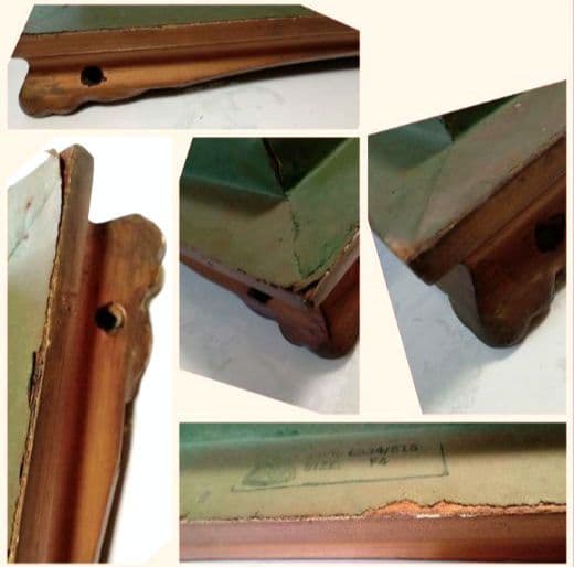 油彩画【 F4 】【蝶】ヴィンテージ アンティーク 額縁