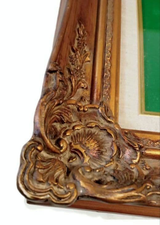 油彩画【 F4 】【蝶】ヴィンテージ アンティーク 額縁