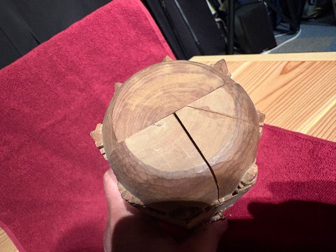 【木彫 三尊仏 厨子入り 仏像】三開き 精密彫刻 仏教美術 高さ17cm