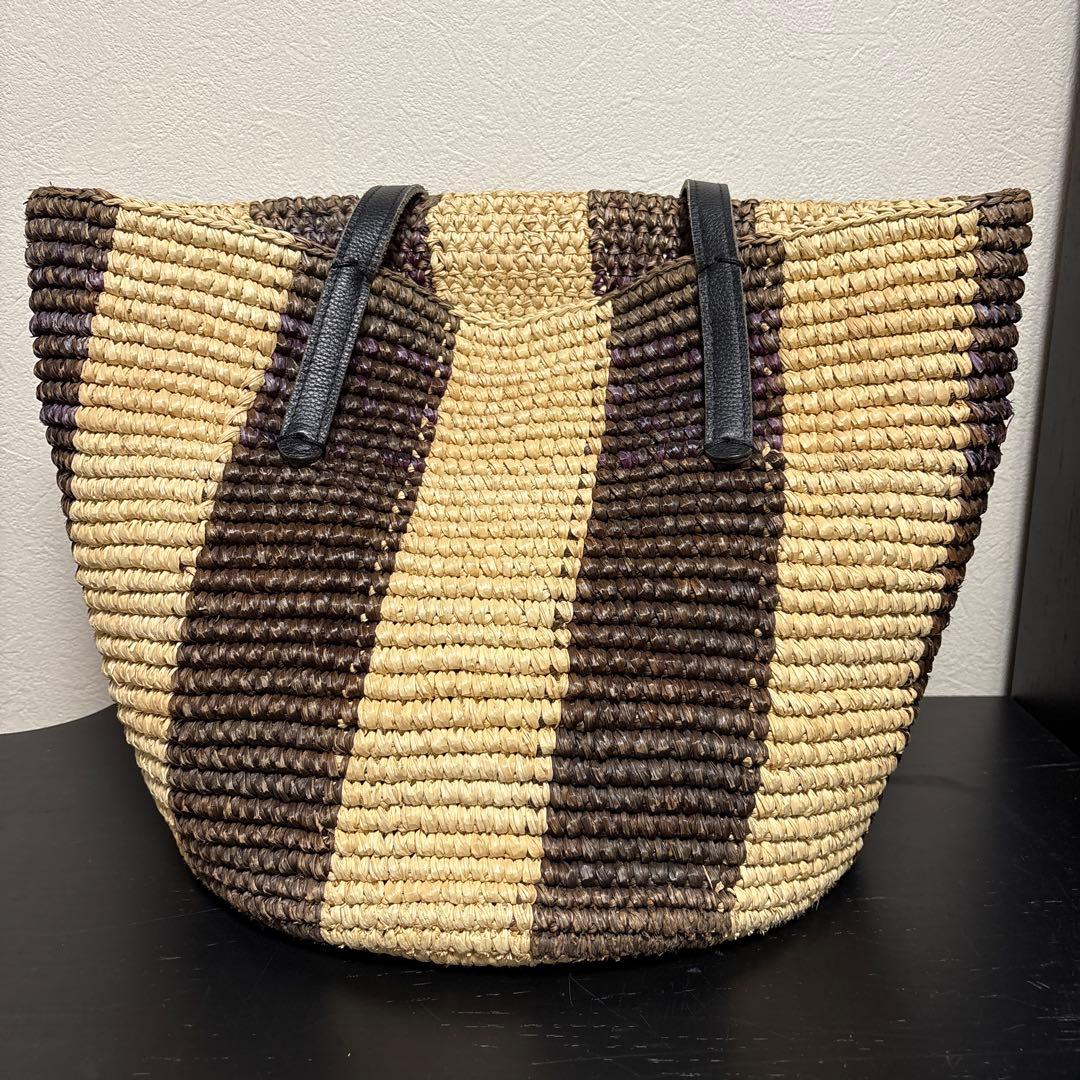 美品SENSI STUDIO センススタジオ バイカラー カゴバッグ