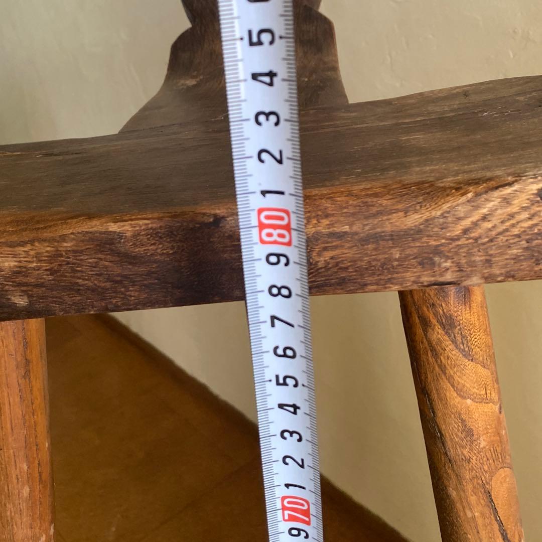 アンティーク 三脚木製スツール 飾り棚 花台