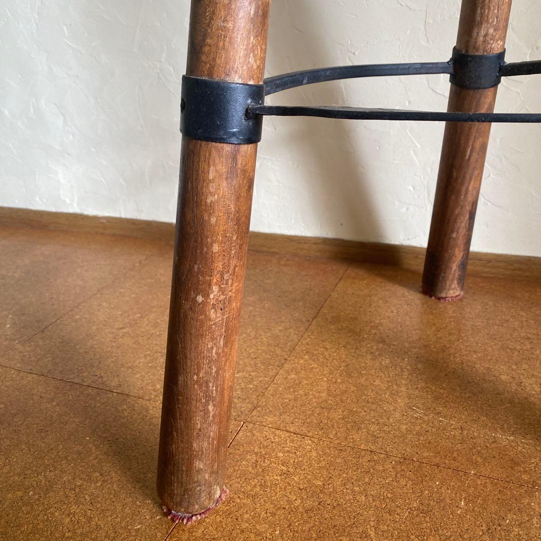 アンティーク 三脚木製スツール 飾り棚 花台