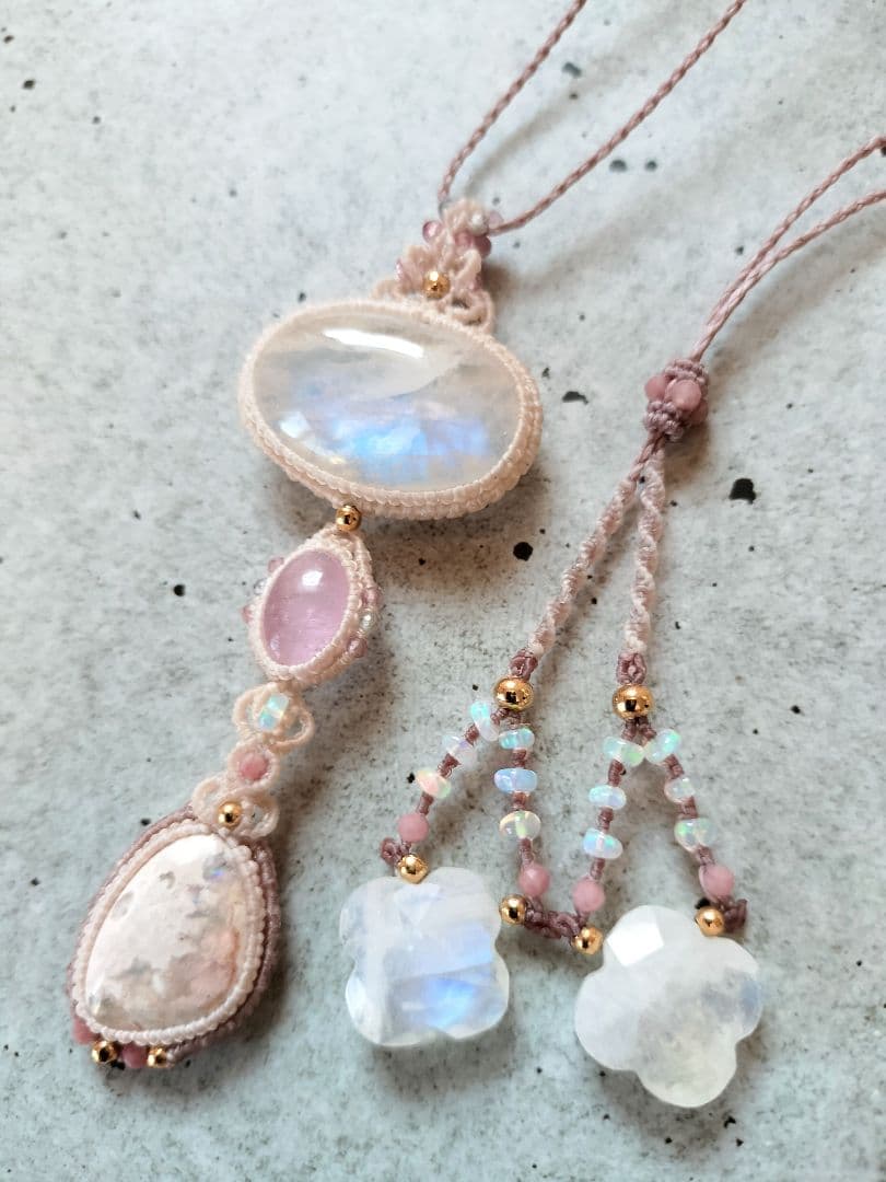 カンテラオパール マクラメネックレス ❁Luna celeste❁