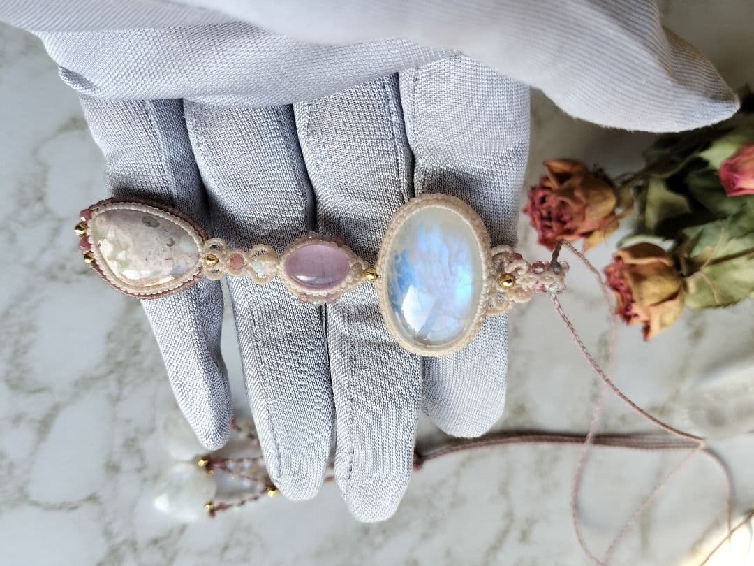 カンテラオパール マクラメネックレス ❁Luna celeste❁