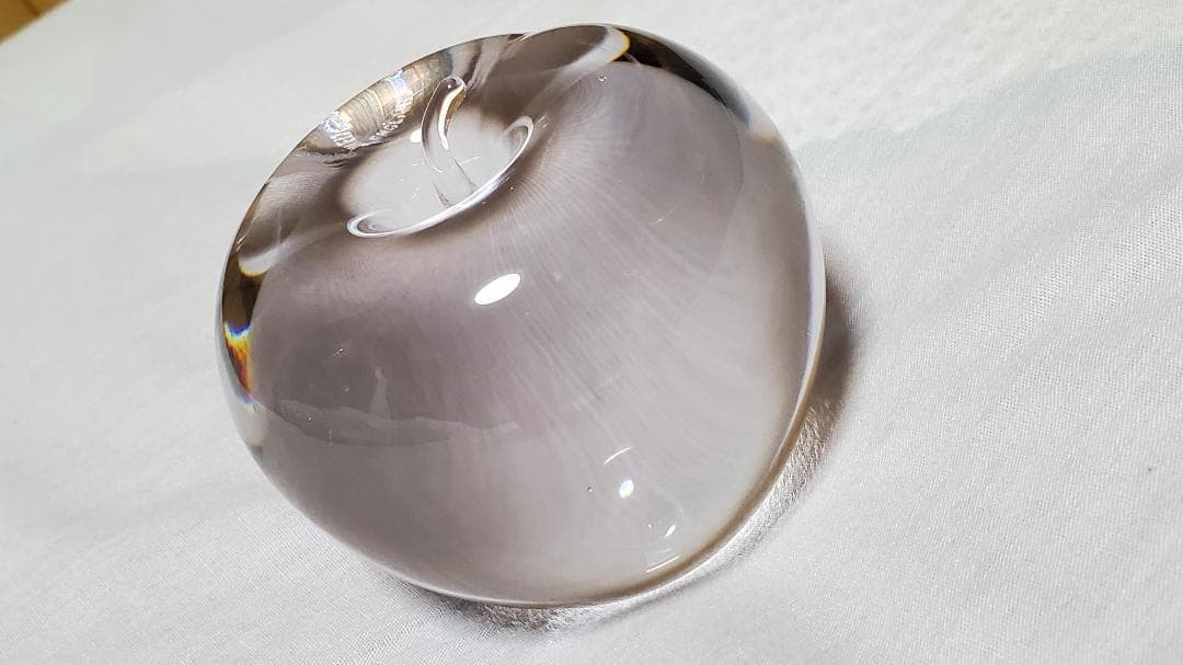 正規レア ウェッジウッド リンゴ クリスタル ペーパーウェイト アップルオブジェ