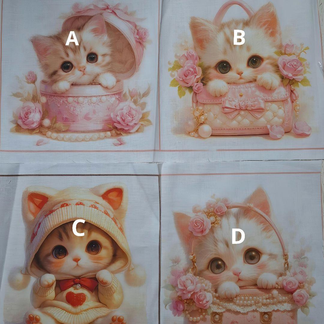 オーダー用在庫パネル♥️可愛い系猫と天使猫ちゃん　ポーチ等ハンドメイド