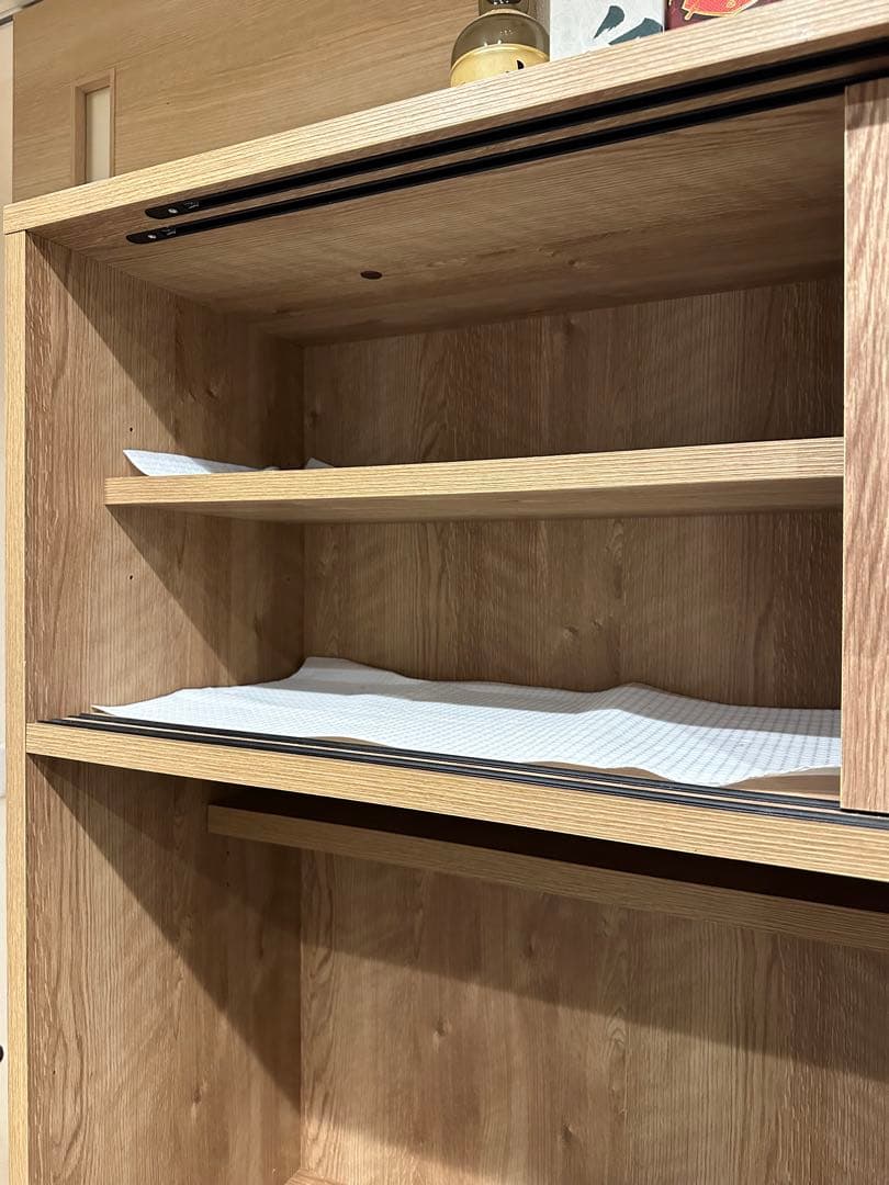 木目調 食器棚 収納 unico YAO KITCHEN BOARD