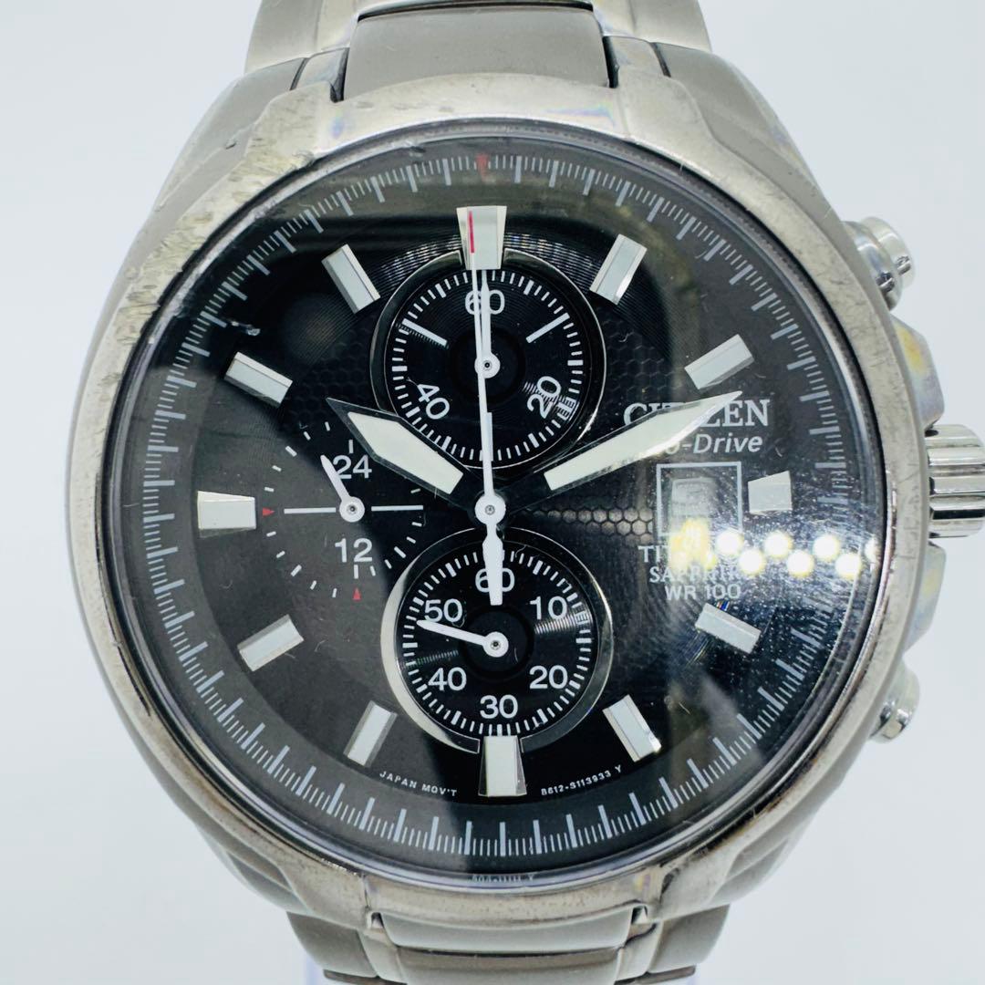 ✨CITIZEN✨シチズン✨Eco-Drive✨デイト✨ブラック文字盤✨腕時計✨