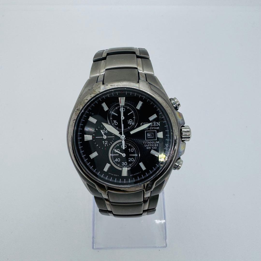 ✨CITIZEN✨シチズン✨Eco-Drive✨デイト✨ブラック文字盤✨腕時計✨
