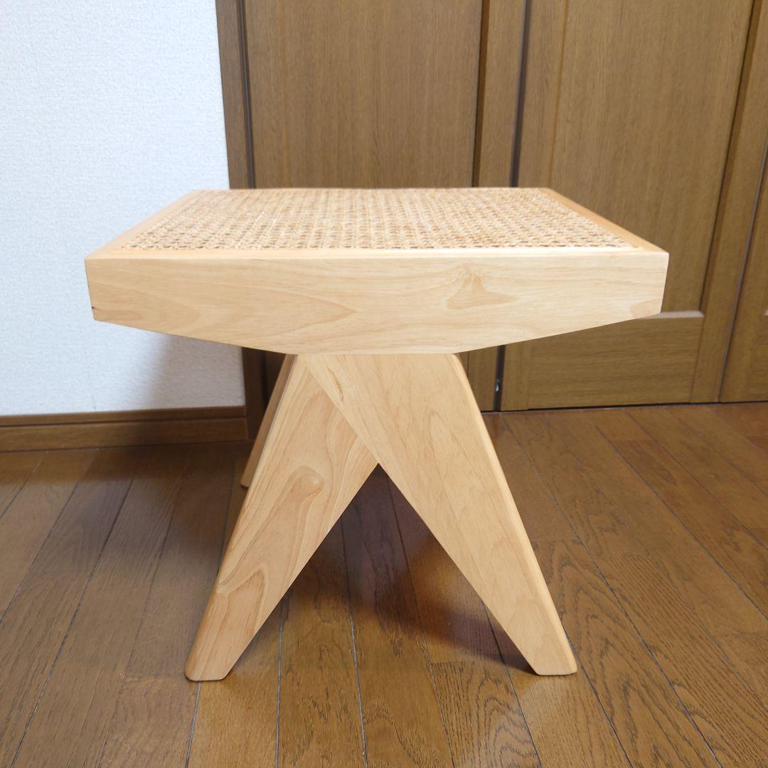 ピエールジャンヌレ　スツール　ナチュラル　リプロダクト　ラタン