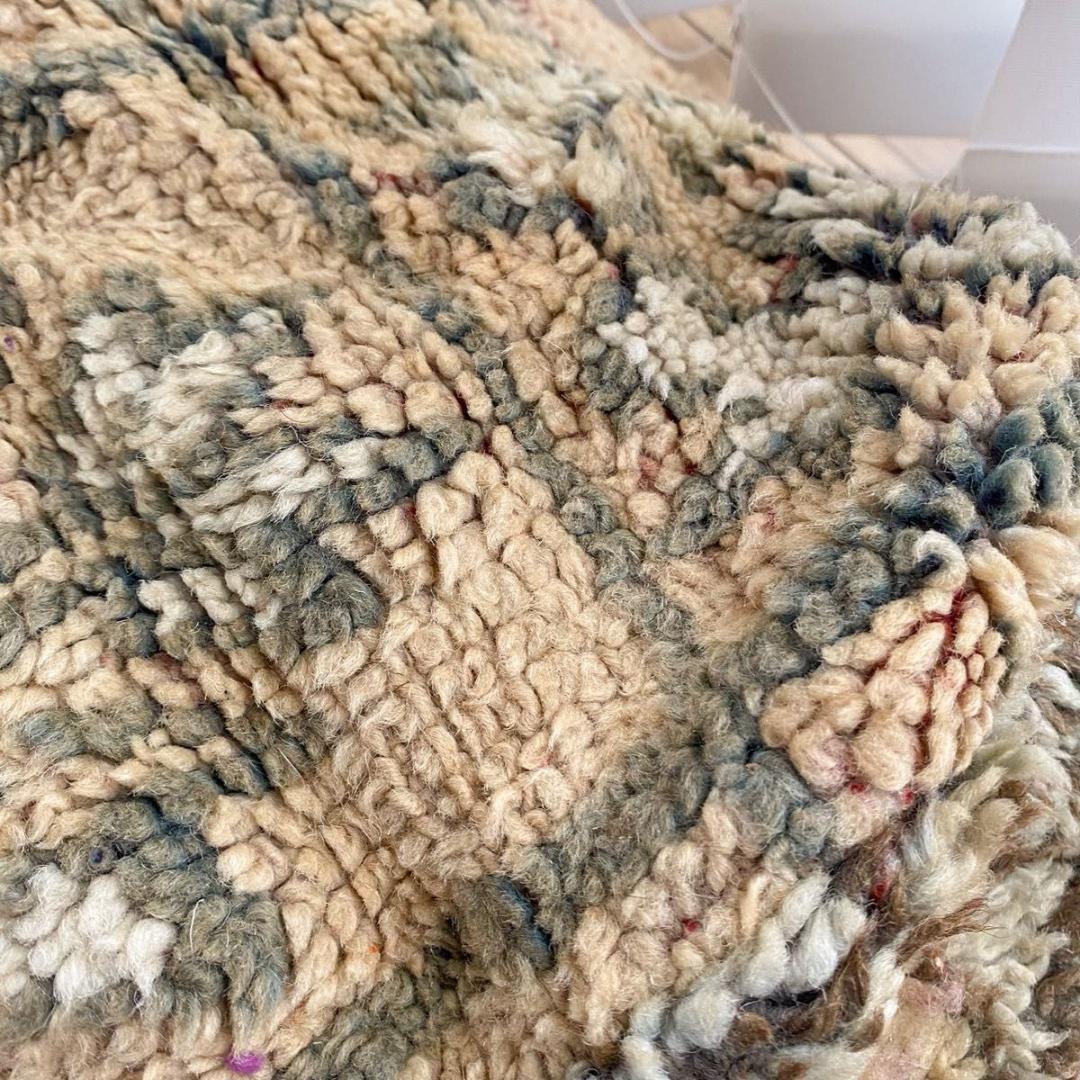 プフ　 モロッコ ウール ヴィンテージ 手織りラグ 60×60CM