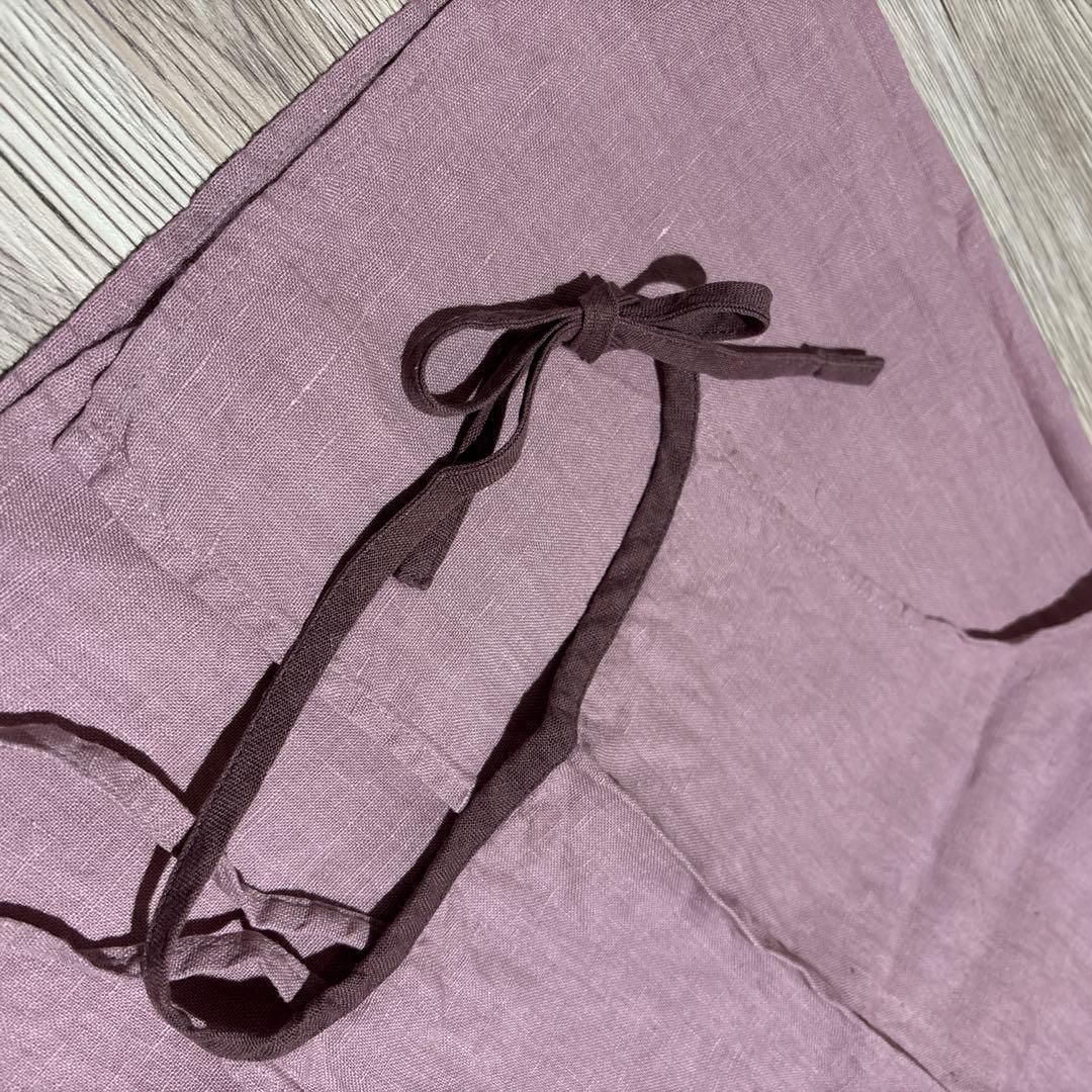 美品✨lino e lina リネンエプロン ルビー