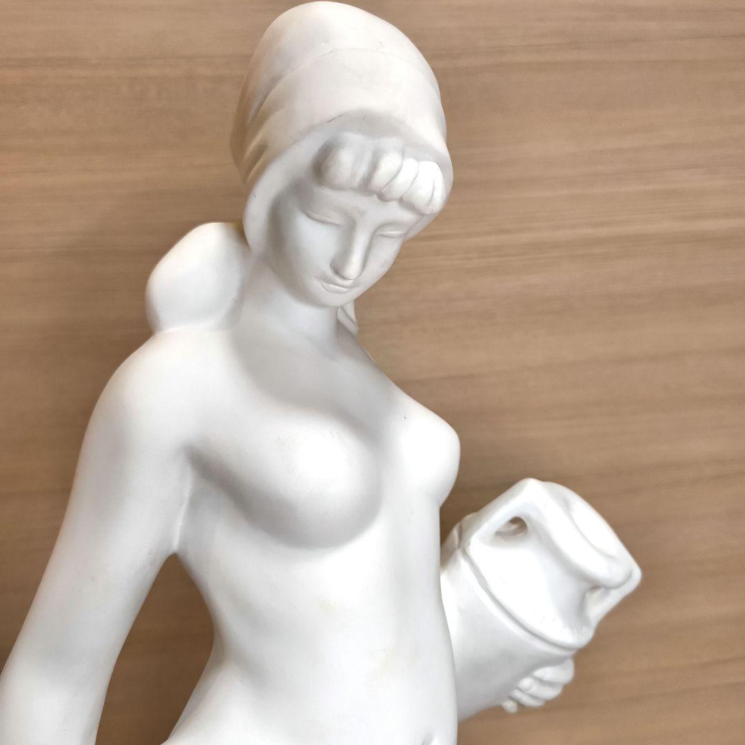 石膏像 水の精 ホワイト陶器製女性像 高さ約65.5cm