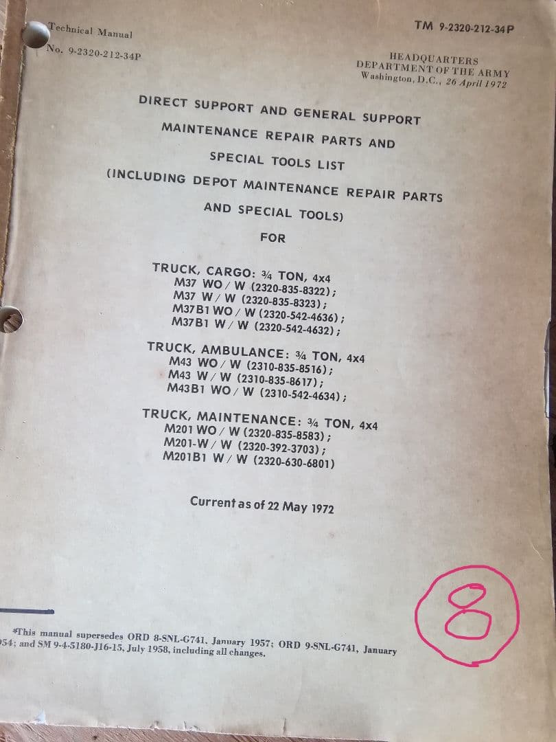 アメリカ軍用車両▪メンテナンスマニュアル②