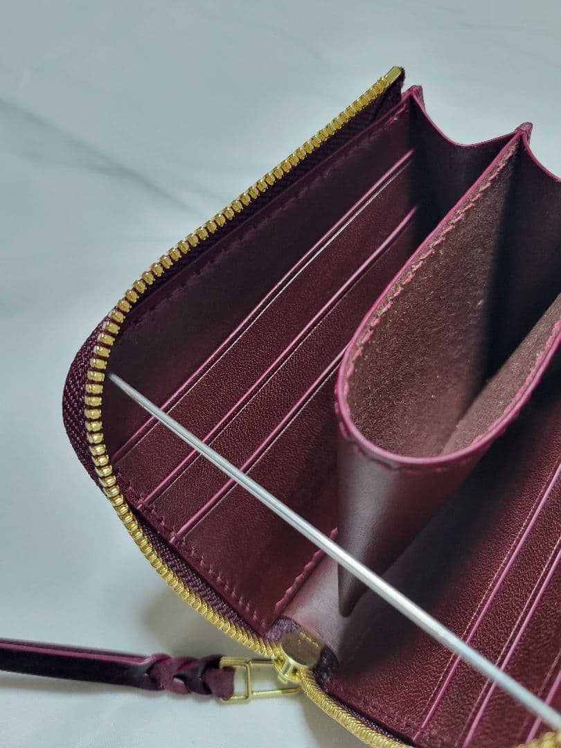 L字ファスナー財布　レザークラフト　ミニ財布　小銭入れ　ハンドメイド