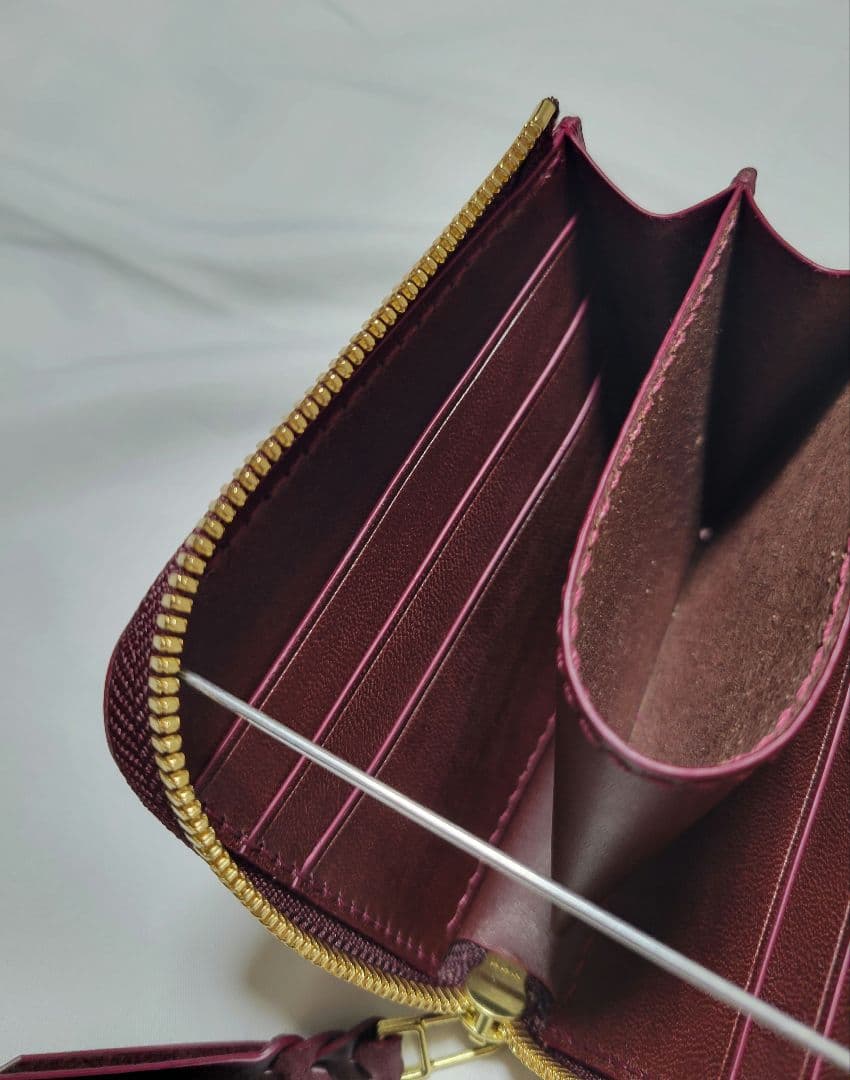 L字ファスナー財布　レザークラフト　ミニ財布　小銭入れ　ハンドメイド