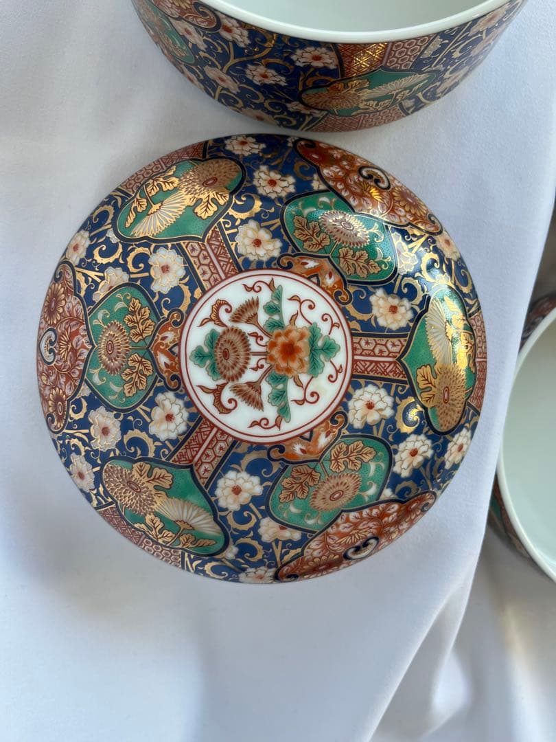 美濃焼 庫山窯 菊金唐草 手まり三段重 重箱 おせちお正月